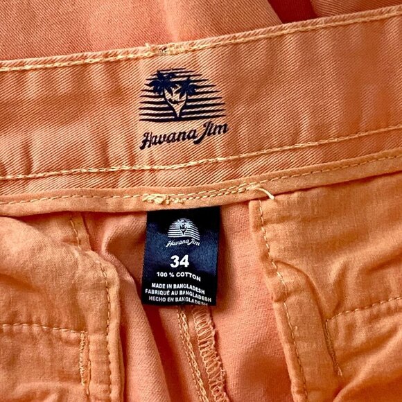 Havana Jim Men's Orange Cotton Shorts Size 34 with 8.5 inseam NEW - Picture 5 of 6